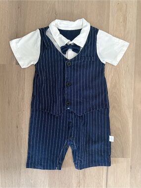 Baby Boy Formal Vest Romper | Summer Dressy